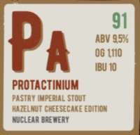 Пиво Protactinium Pastry Imperial Stout Hazelnut Cheesecake Edition Пиво Protactinium Pastry Imperial Stout Hazelnut Cheesecake Edition