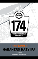 Пиво 174 Taproom Series 75: Pineapple Habanero Hazy IPA Пиво 174 Taproom Series 75: Pineapple Habanero Hazy IPA