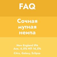Пиво FAQ Сочная мутная неипа