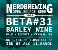 Пиво Beta #31 Barley Wine (Pale * Biscuit * Crystal 150)