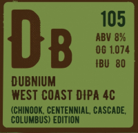 Пиво Dubnium Chinook, Centennial, Cascade, Columbus Edition