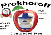 Пиво Cider 20160907 Sweet