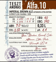 Пиво TesztAndrás Alfa.10 Пиво TesztAndrás Alfa.10