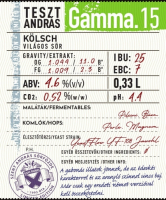 Пиво TesztAndrás Gamma.15 Пиво TesztAndrás Gamma.15