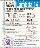Пиво TesztAndrás Lambda.14 Пиво TesztAndrás Lambda.14